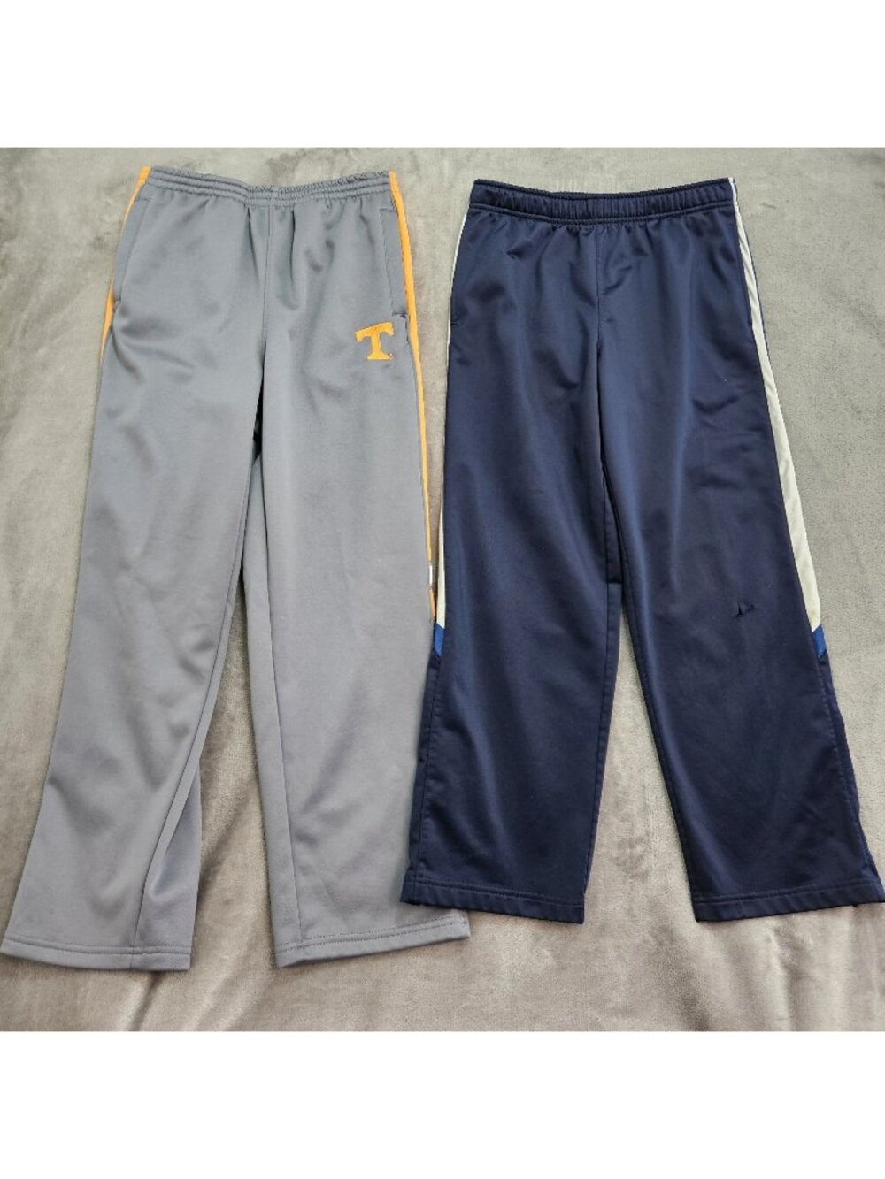 Athletic Boys Jogger Sweatpants Lot of 2 Size 12-14 Large Gray Blue Tek Pro Edge